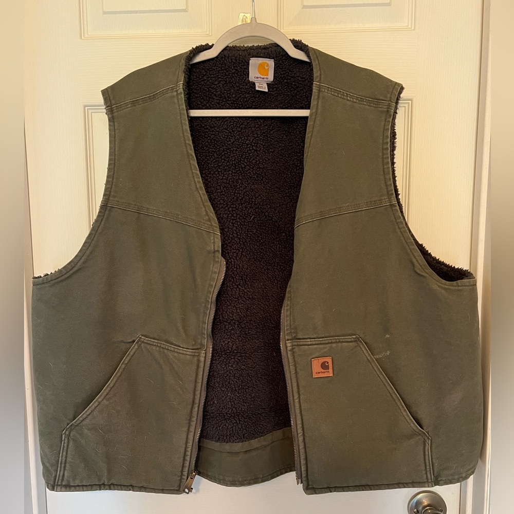 Carhartt Olive Utility Vest Durable Canvas Carhartt Men's Duck Canvas Vest 2XL
